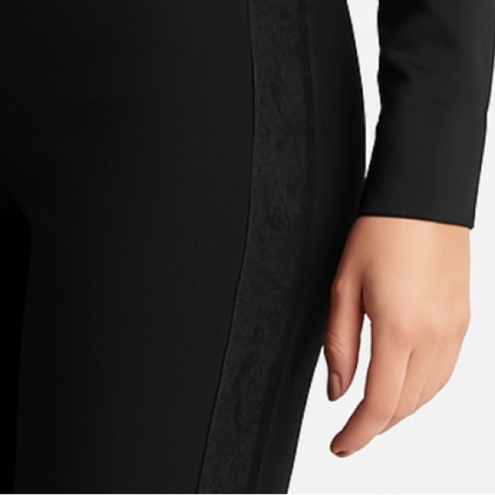 Piazza Sempione Tuxedo Audrey Pants Black Ponte Knit Excellent Made in Italy 40 - Picture 2 of 10